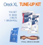 Oreck Tuneup Kit. Includes New Brush Roll 16 Bags and 2 Belts. Fits all Oreck XL Vacuum Cleaners.
