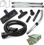 Vacuum Hose Tool Kit for Numatic Henry and Hetty - 2.5m Hose, Chrome Extensions, Adjustable Handle, and Various Cleaning Attachments